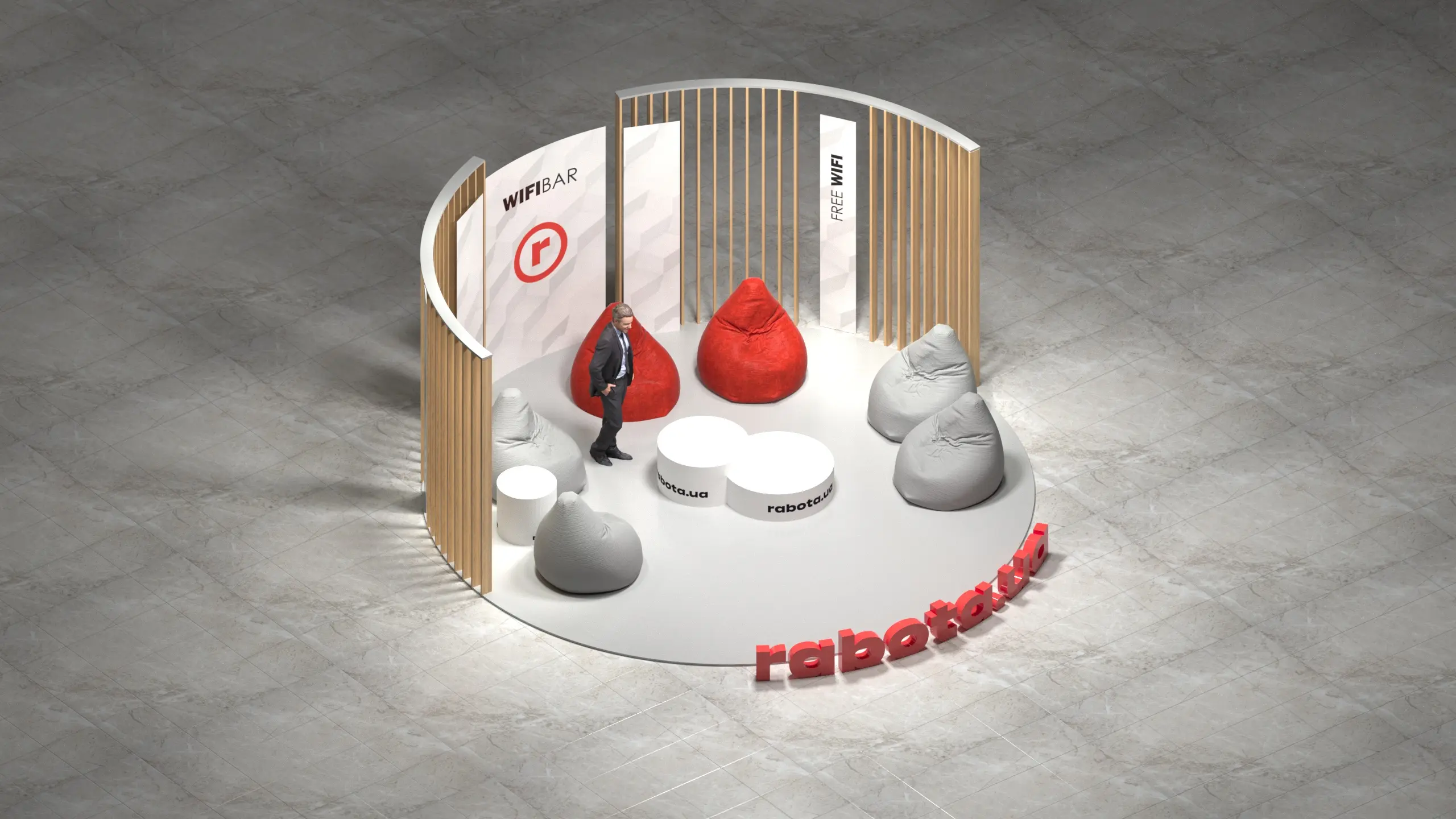 Rabota.ua expo stand 3D visualization